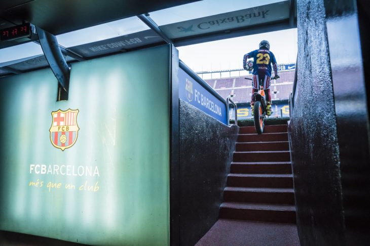 Toni Bou visit Camp Nou