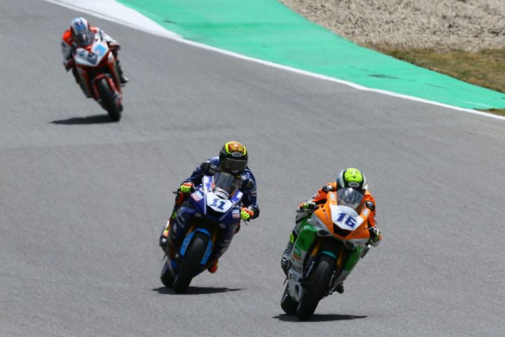 Cluzel leads Cortese in Brno. Cluzel leads Cortese in Brno.