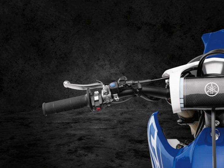Riders can select two engine map modes via a handlebar-mounted switch on the 2019 YZ250F