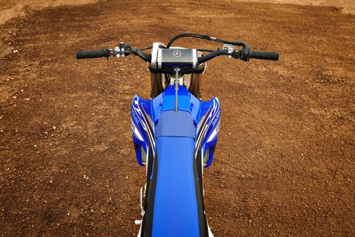 The riding position on the 2019 YZ250F is slimmer and less obtrusive than before