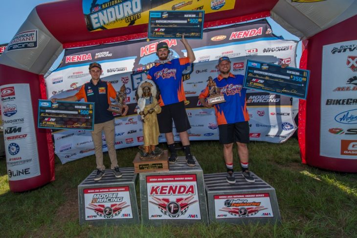 Grant Baylor (center) dominated the 2018 Cherokee National Enduro
