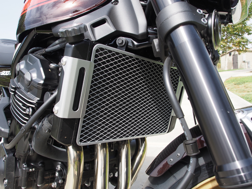 Holed radiators from hitting stones suck big time, so fitting a guard should be high on any street rider’s priority list.