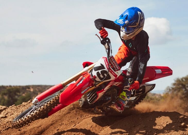 The 2019 Honda CRF450R in race action. It is easy to ride and easy to like.