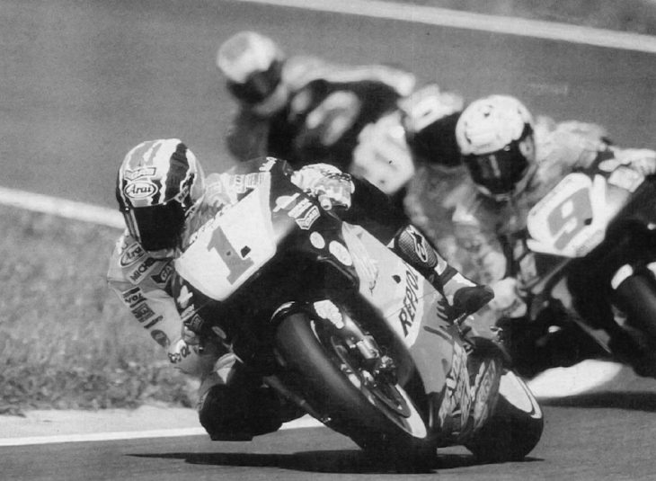 Mick Doohan at Sachsenring 20 years ago.
