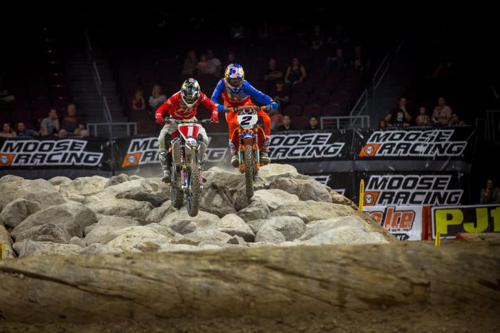 Cody Webb (2) and Colton Haaker (1) both use FMF exhaust and have won the last four EnduroCross championships (Webb in 2014, 2015 and 2017 and Haaker in 2016). The sparks will fly again when the 2018 series kicks off on August 25 in Arizona.