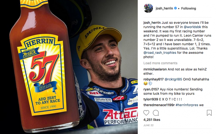Josh Herrin is the early season leader in the MotoAmerica Social Media Cup.