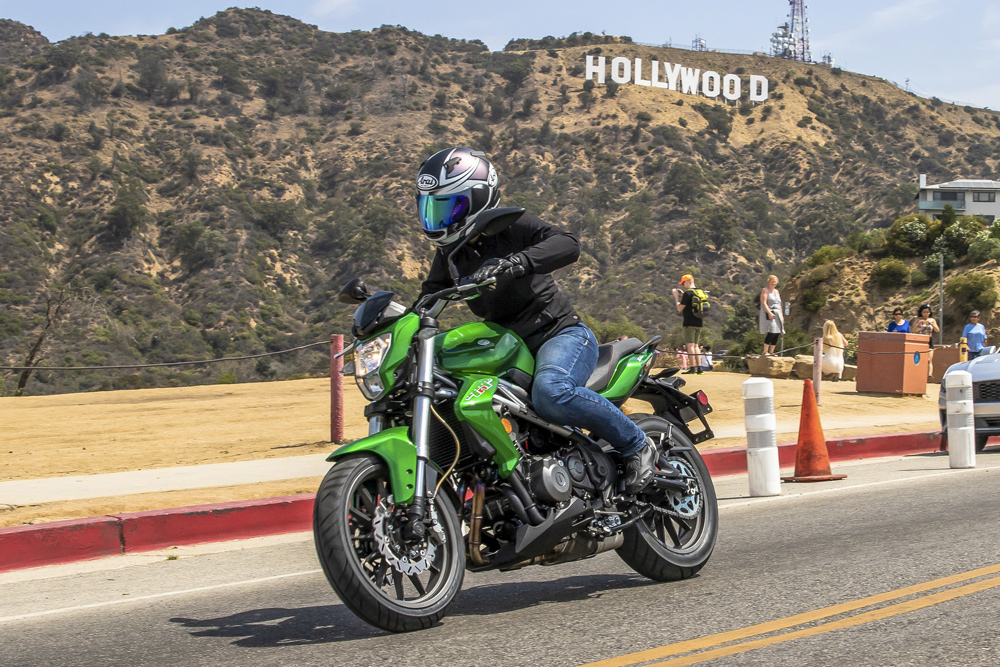 The TNT 300’s engine gave enough power to be fun while keeping us out of trouble.