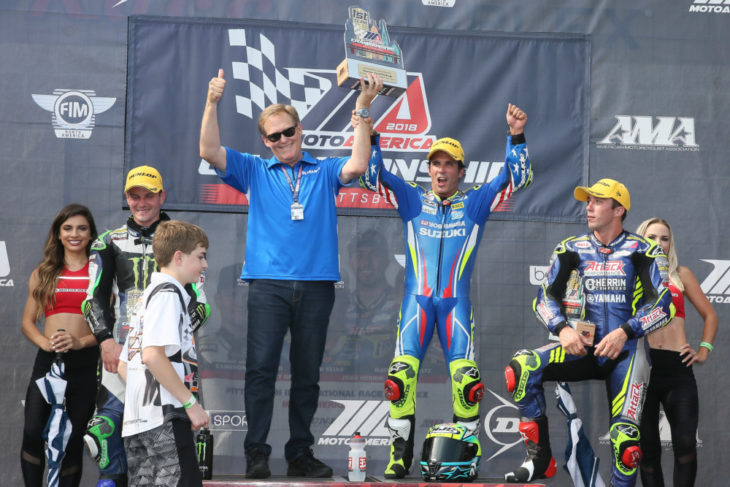 Yoshimura Suzuki - PittsburghR2 2018 podium