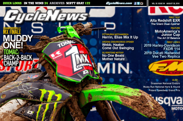 Cycle News cover, #34, 2018