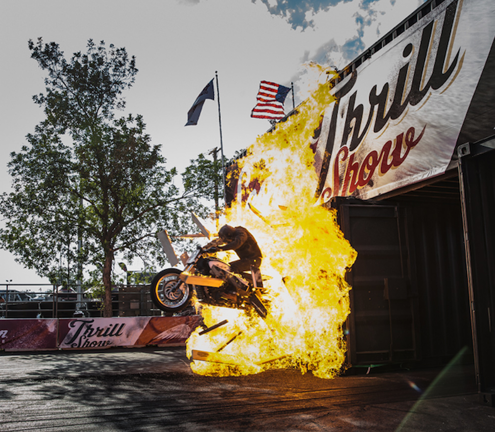 The Scout Thrill Show takes place at the stunt area within the Lazelle Street site.