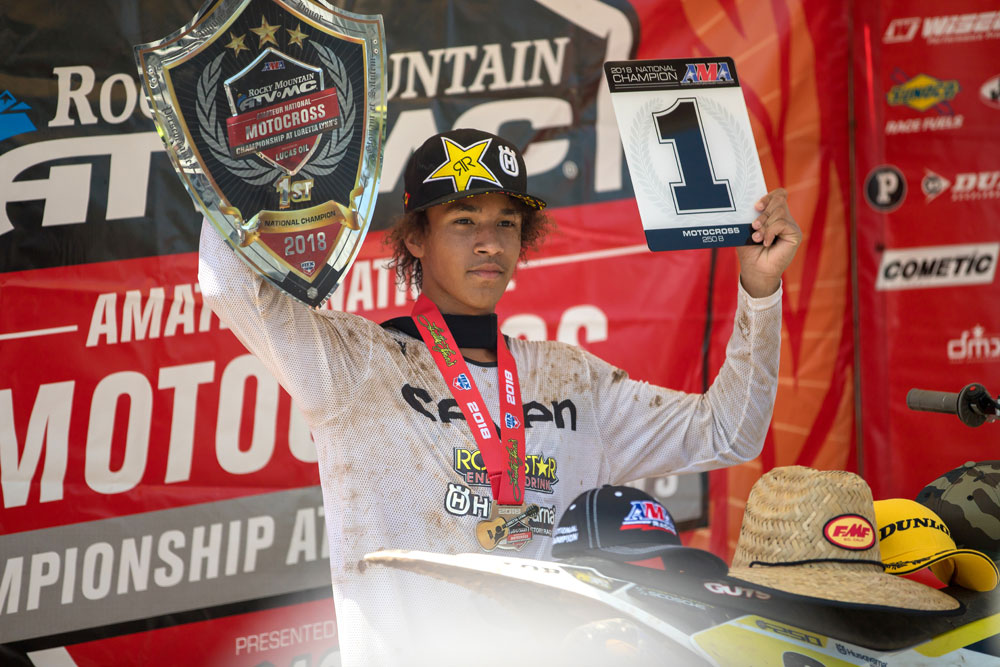 Jalek Swoll was the AMA’s outstanding amateur competitor with two B class titles.