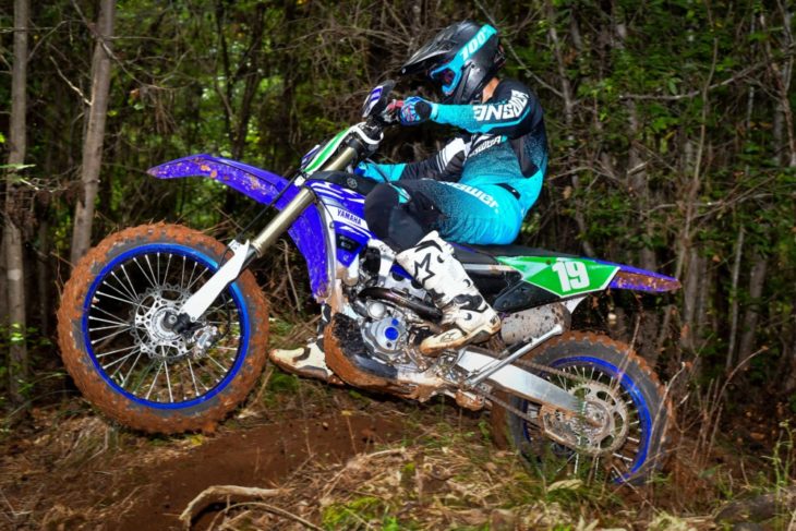 The 2019 Yamaha YZ250FX feels right at home on tight trails.