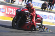 Matt Smith won the NHRA round in Madison, Illinois.