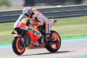 Marc Marquez during first practice at Aragon.