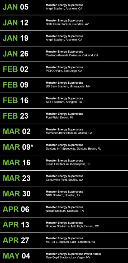 2019 Sx Schedule Presale For 2019 Supercross Starts Today Cycle News 2019 Sx Schedule Presale For 2019 Supercross Starts Today Cycle News