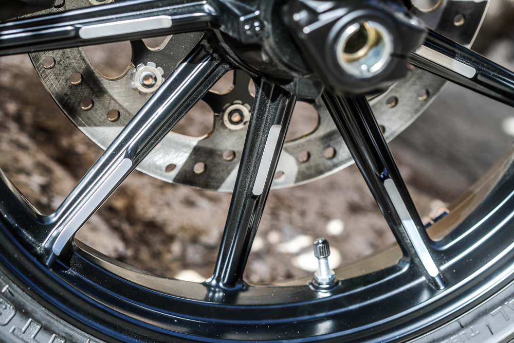 The spokes now have a machined surface compared to the solid surface of the 2018 wheels.
