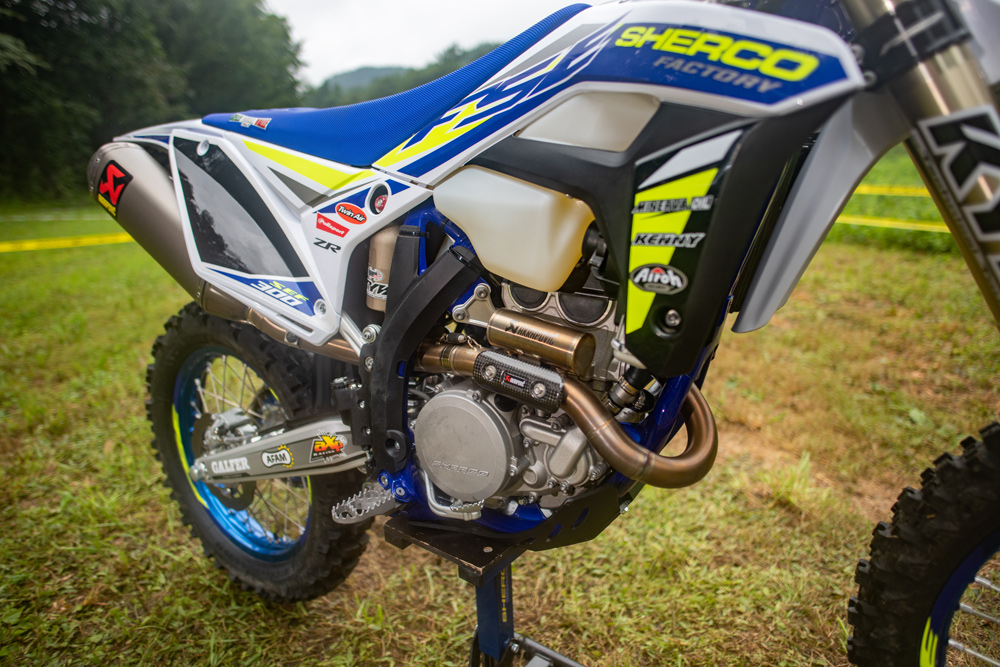 The French-made Shercos Factory models are fitted with a number of cool name-brand equipment. Sherco makes their own engines.
