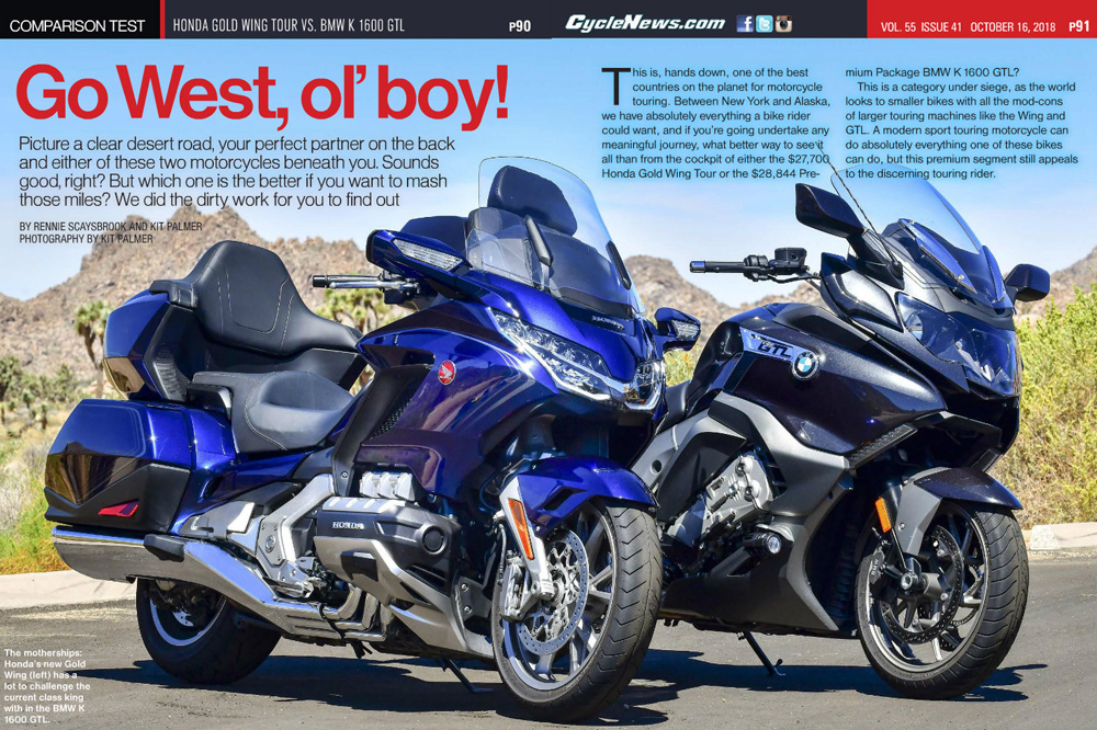 Honda Gold Wing Tour Vs Bmw K 1600 Gtl Cycle News