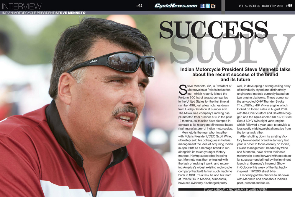 Indian Motorcycle President Steve Menneto