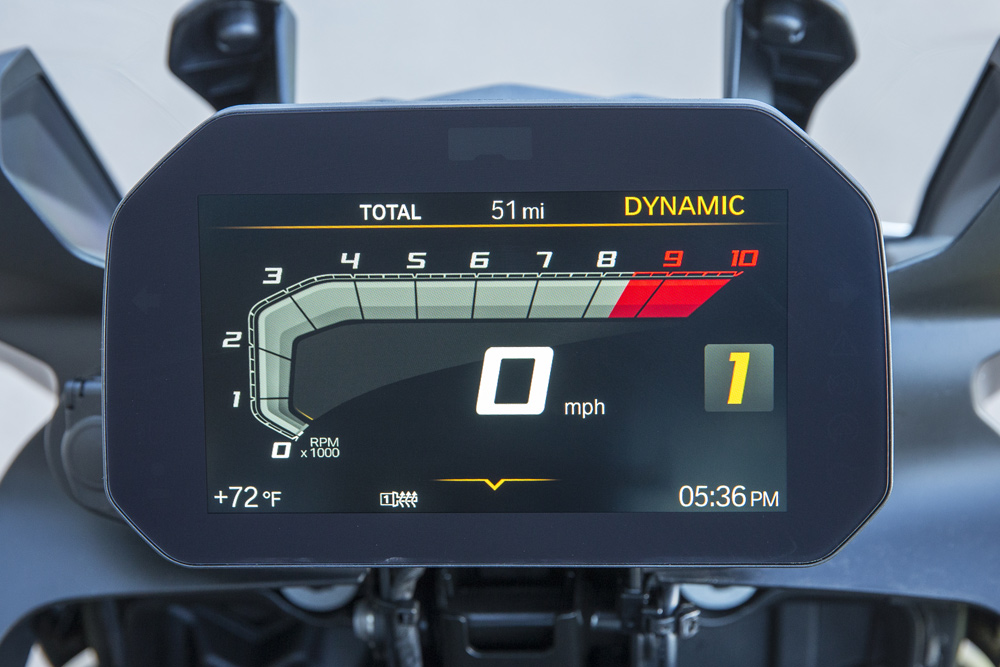The new dash is superb and offers an absolute plethora of options for the rider.