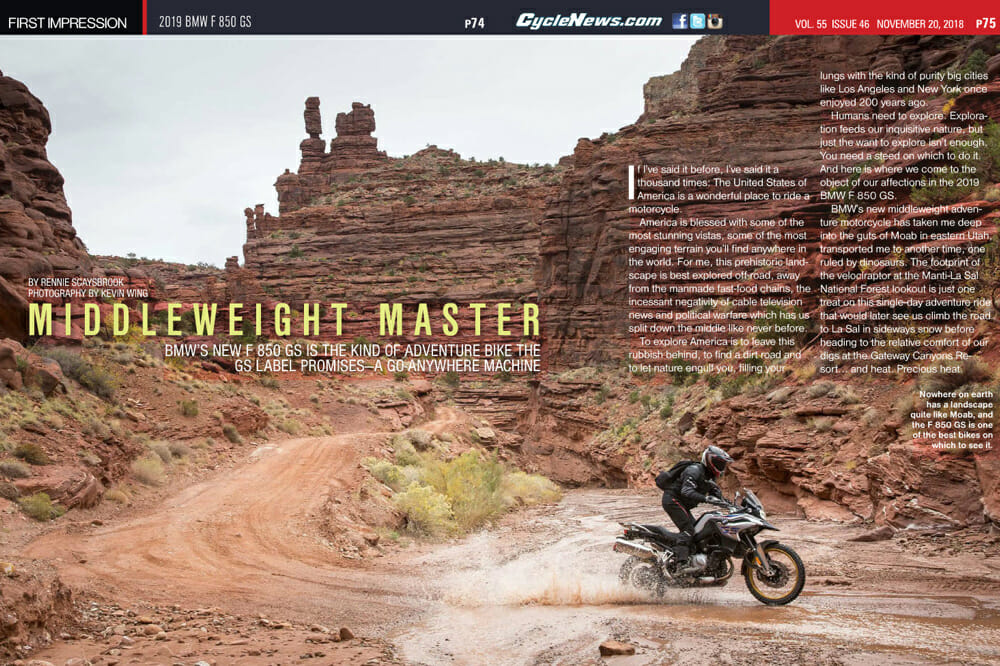 BMW’s new F 850 GS is the kind of adventure bike the GS label promises—a true go anywhere machine.