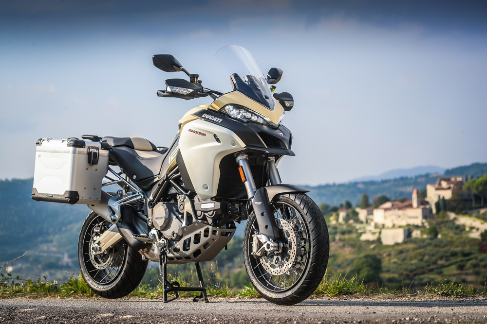 The Multistrada Enduro 1260 is said to be hitting U.S. dealers in February of 2019, and will only be available in the Desert Sand colorway as shown.