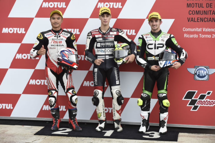 Atiratphuvapat, Arbolino, McPhee, Valencia Moto3 2018