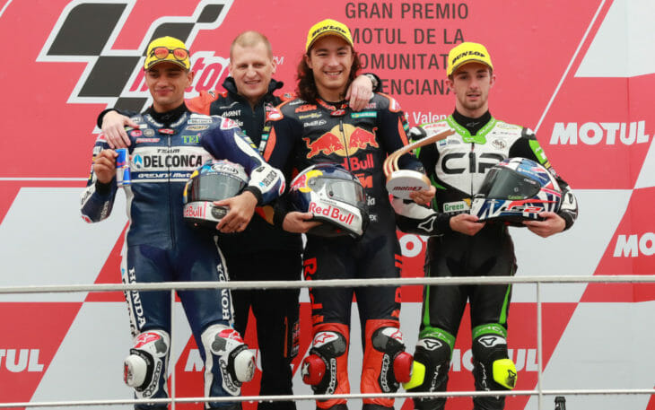 Martin, Aki Ajo, Can Oncu, McPhee, Moto3 race, Valencia MotoGP 2018