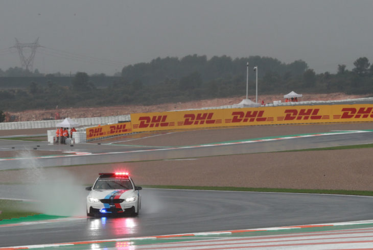 BMW safety car in rain, Valencia MotoGP 2018