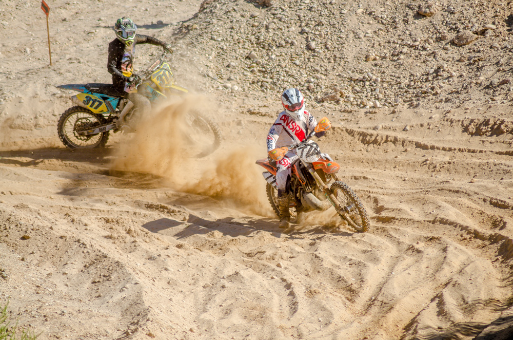 Weston Atwater roosts his brother Jarren in the sand corner