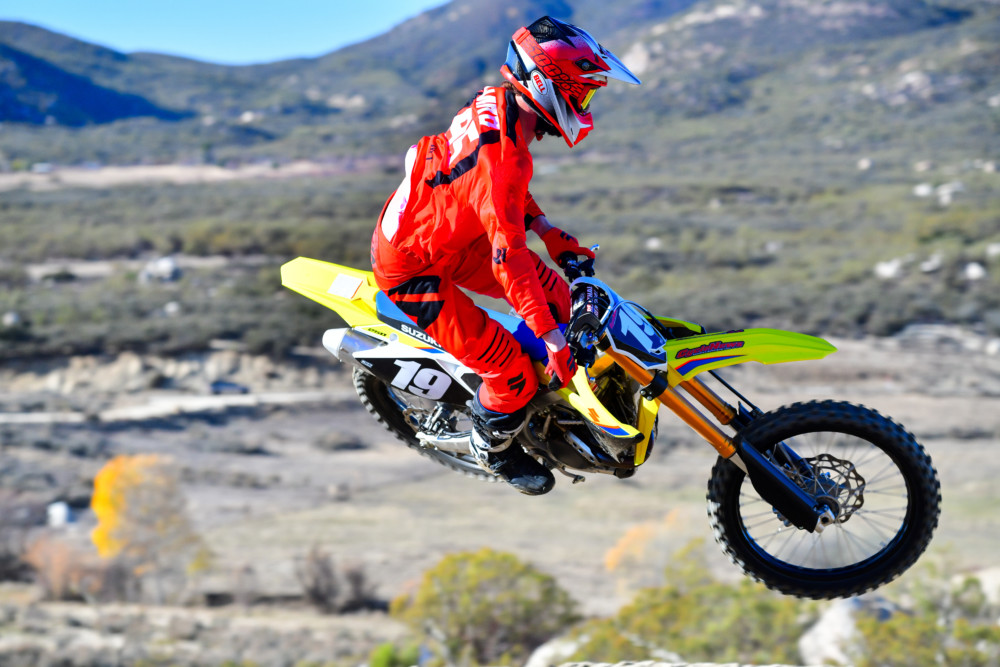 We’re still in the early stages of testing, but the RM-Z’s chassis feels a little on the rigid side, and the forks are not exactly plush.