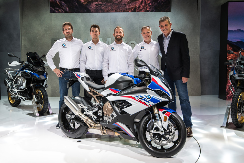 BMW will be back in WorldSBK with an officially backed team, headed by lead rider and former WorldSBK Champion Tom Sykes (center) and German SBK Champion, rider Markus Reiterberger (right of Sykes).