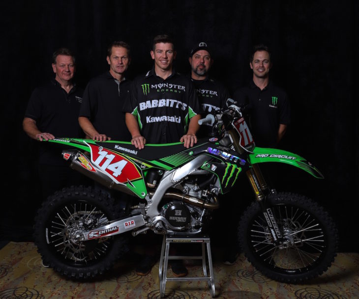 Josh Strang and the new Babbitts/Monster Energy/Kawasaki Team Green off-road team.
