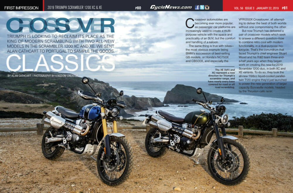 Triumph is looking to reclaim its place as the king of modern scrambling with two all new models in the Scrambler 1200 XC and XE.