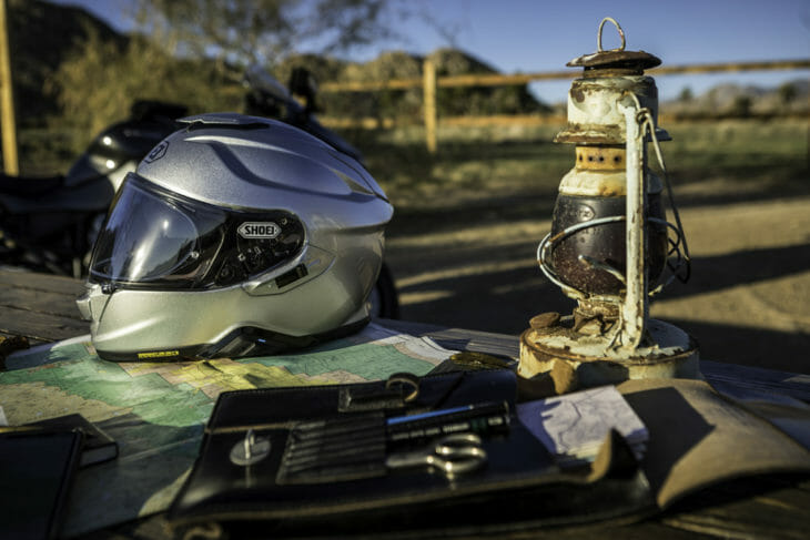 The all-new Shoei GT-Air II sport-touring helmet has a drop down shield and is intercom-ready