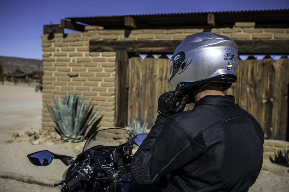 The all-new Shoei GT-Air II sport-touring helmet has a drop down shield and is intercom-ready