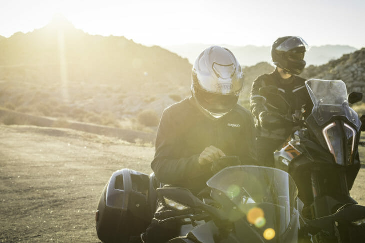 The all-new Shoei GT-Air II sport-touring helmet has a drop down shield and is intercom-ready