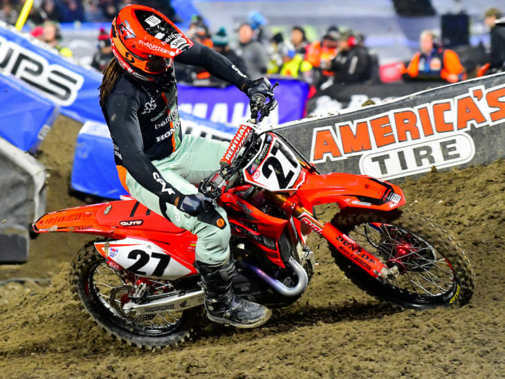 Malcolm Stewart suffered a broken femur at the Arizona Supercross.
