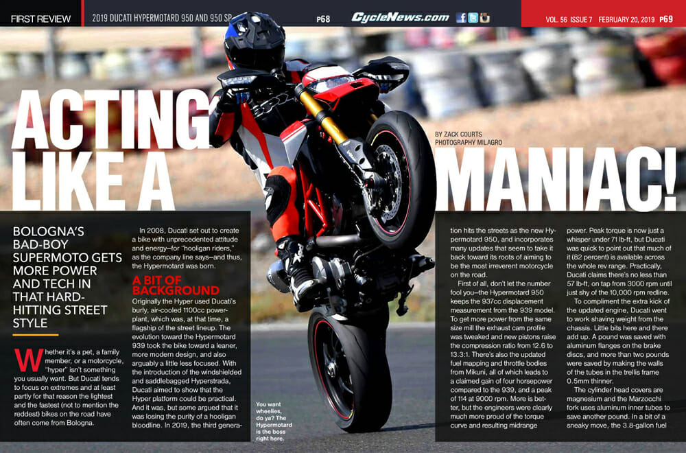First Review of the 2019 Ducati Hypermotard 950 and 950SP