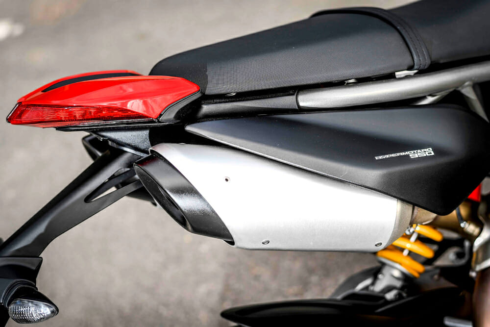 The seat on the 2019 Ducati Hypermotard