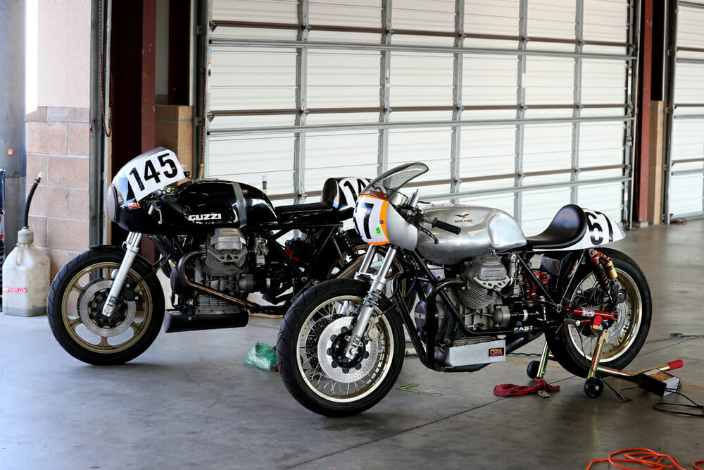 Guzzis, anyone? Euro bikes, including the BMWs and Ducatis, are well represented at the CSRA.