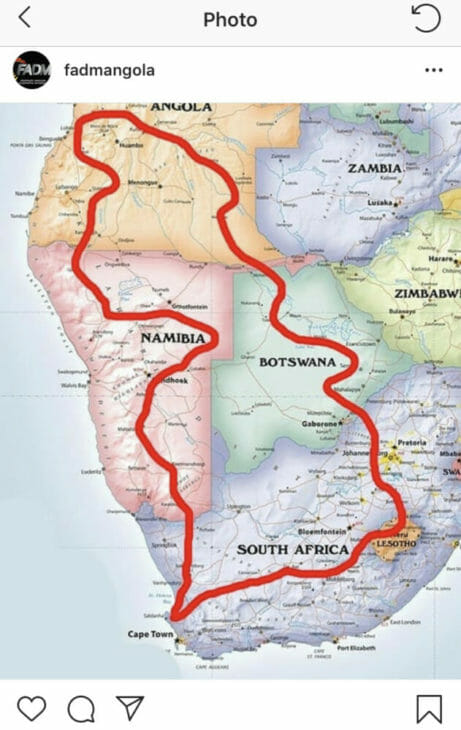 Dakar Rally to Saudi Arabia Angola South Africa map