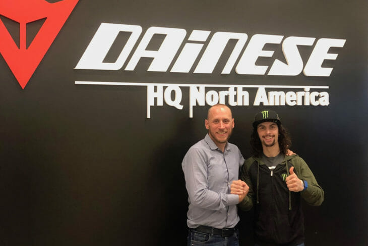 JD Beach will race in Dainese gear for championships in both premier classes of MotoAmerica and American Flat Track for the 2019 season.