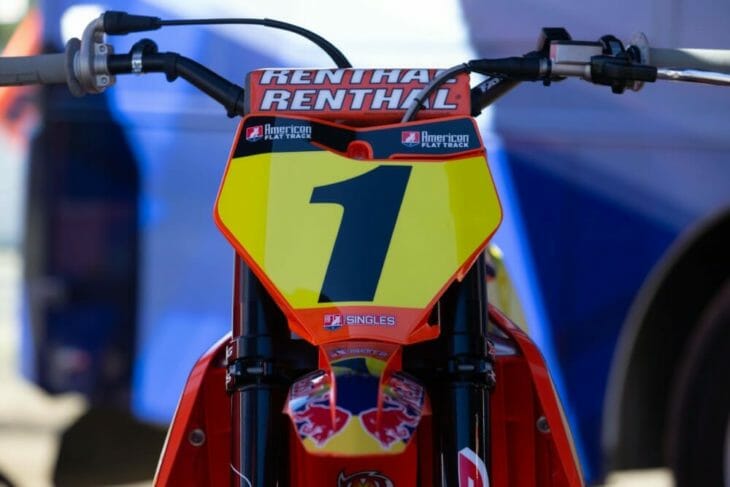 Dan Bromley Red Bull KTM Flat Track number one plate