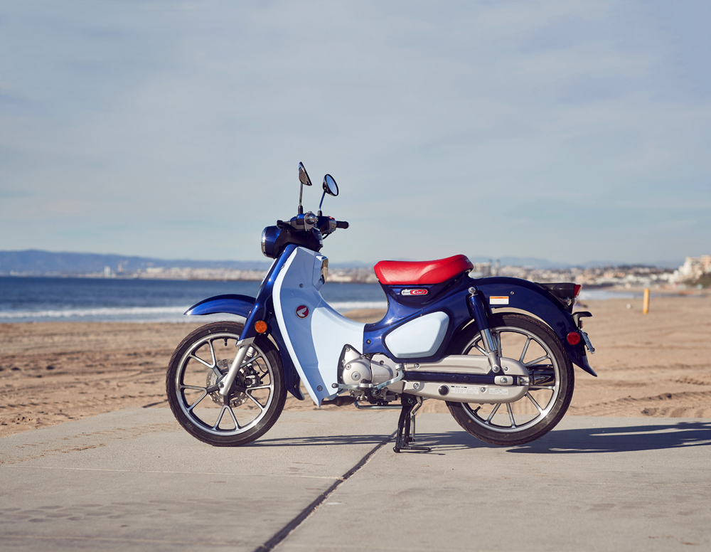 Very little has changed in overall styling from the 2019 Honda C125 Super Cub and the original Cub of 1959.