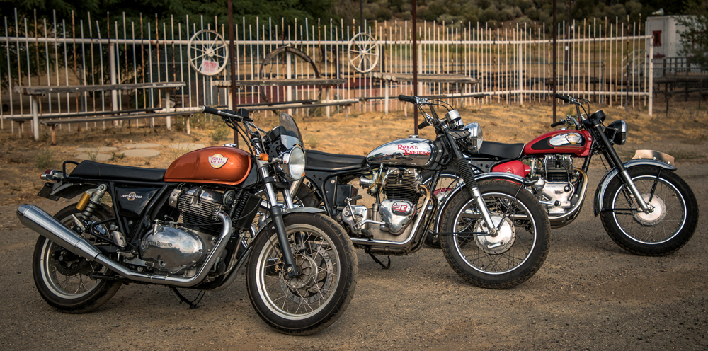 The 2019 Royal Enfield INT 650 and the original INT.