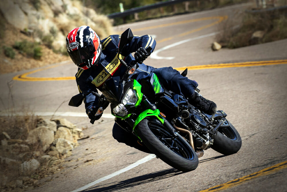 The 2019 Kawasaki Z400 ABS is the naked version of the 2018 Kawasaki Z400