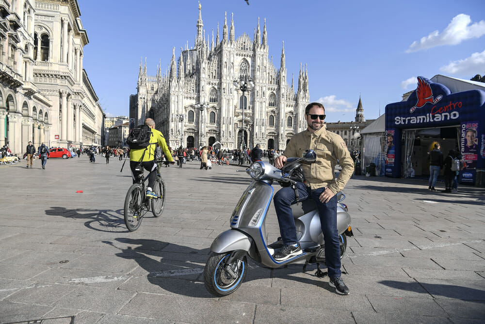 Rennie heads to Milan to test the 2019 Vespa GTS SuperSport and Electtrica