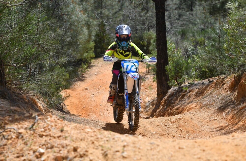 Alexa Conatser wins the Girls class for Round 4. Conatser is also leading in points for the 2019 AMA West Hare Scrambles Championship. 