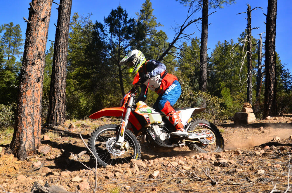 Legendary off-road rider Destry Abbott (KTM) takes a break from training to grab a third in AA.